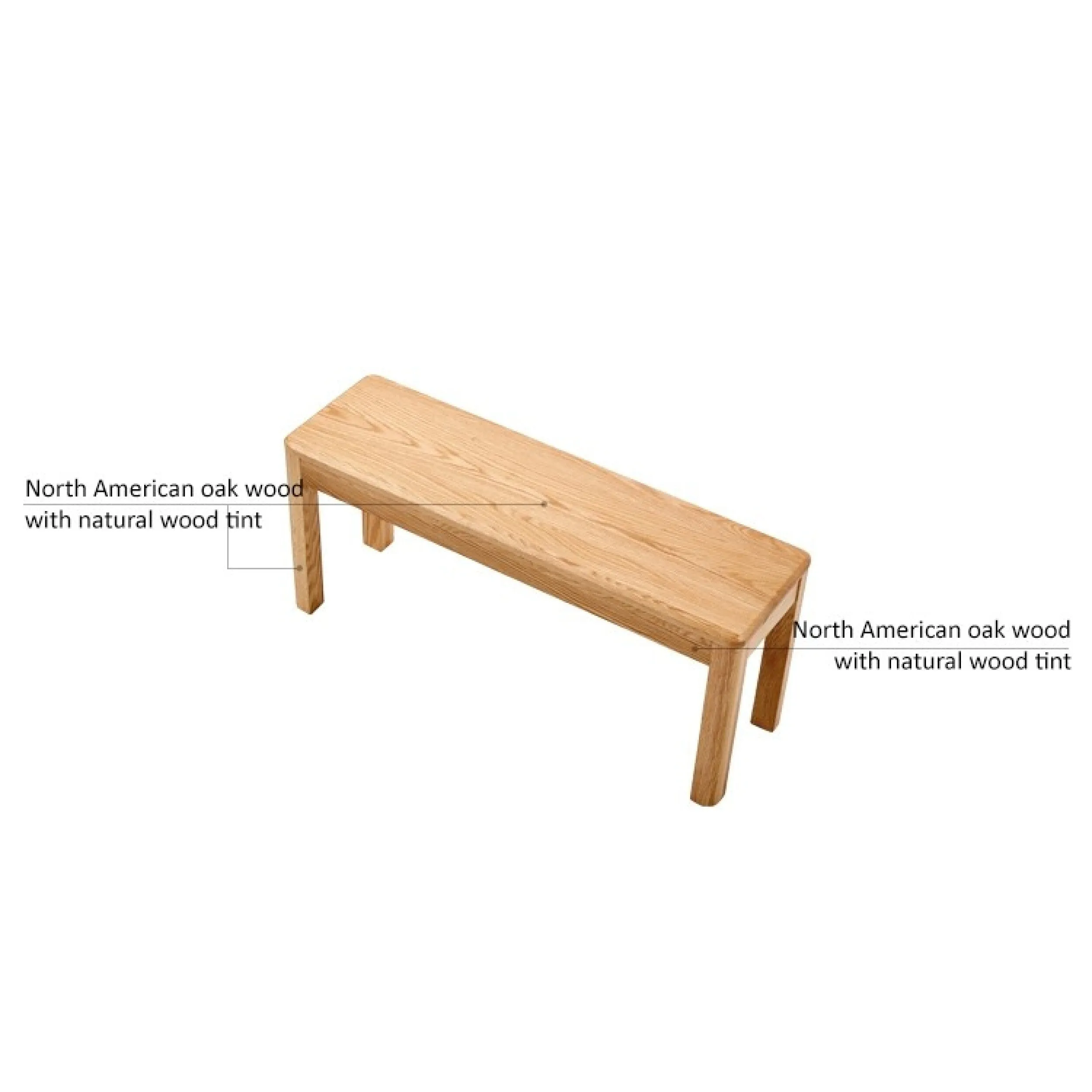 EVELYN Solid Oak Bench