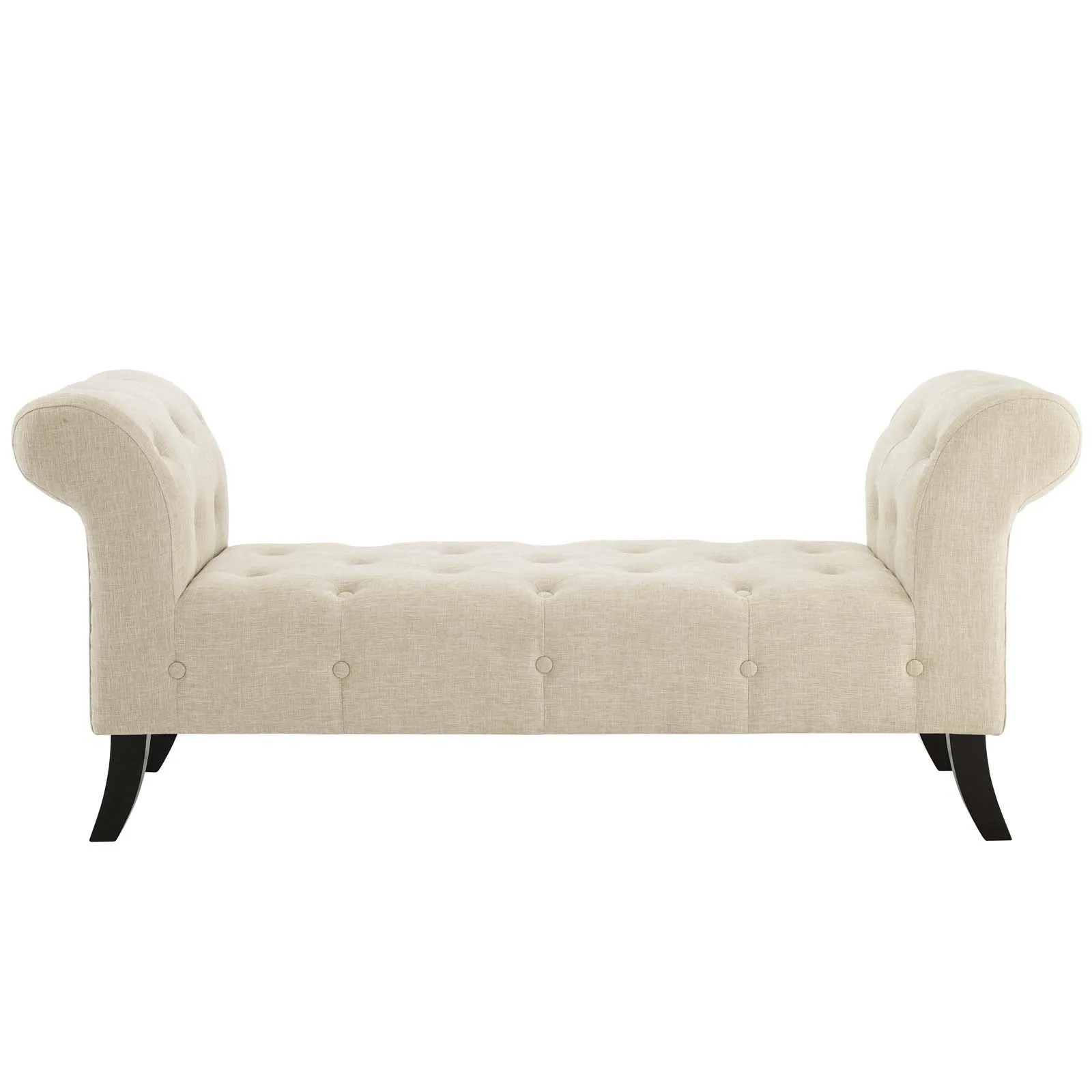 Evince Button Tufted Accent Upholstered Fabric Bench