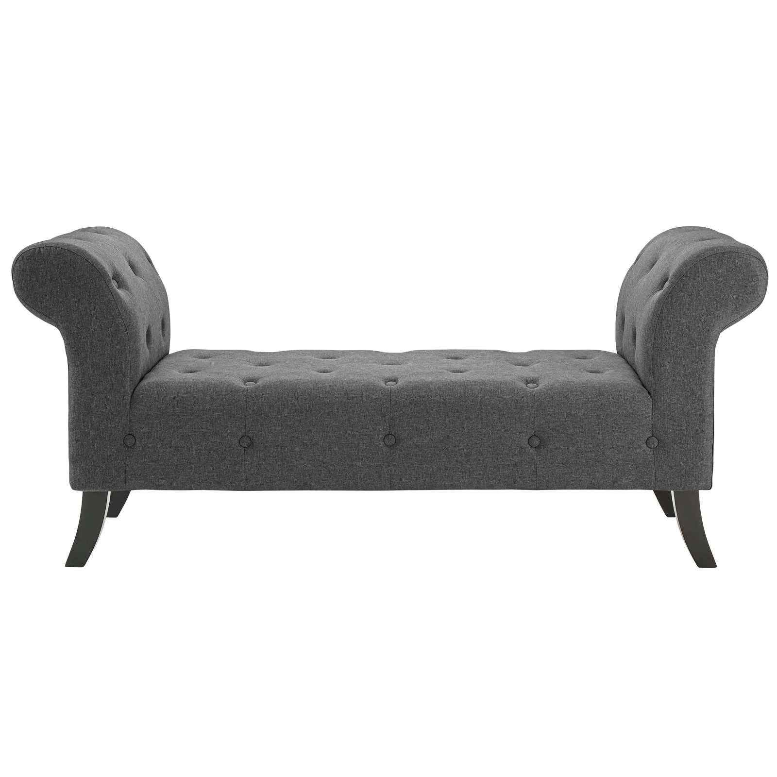 Evince Button Tufted Accent Upholstered Fabric Bench