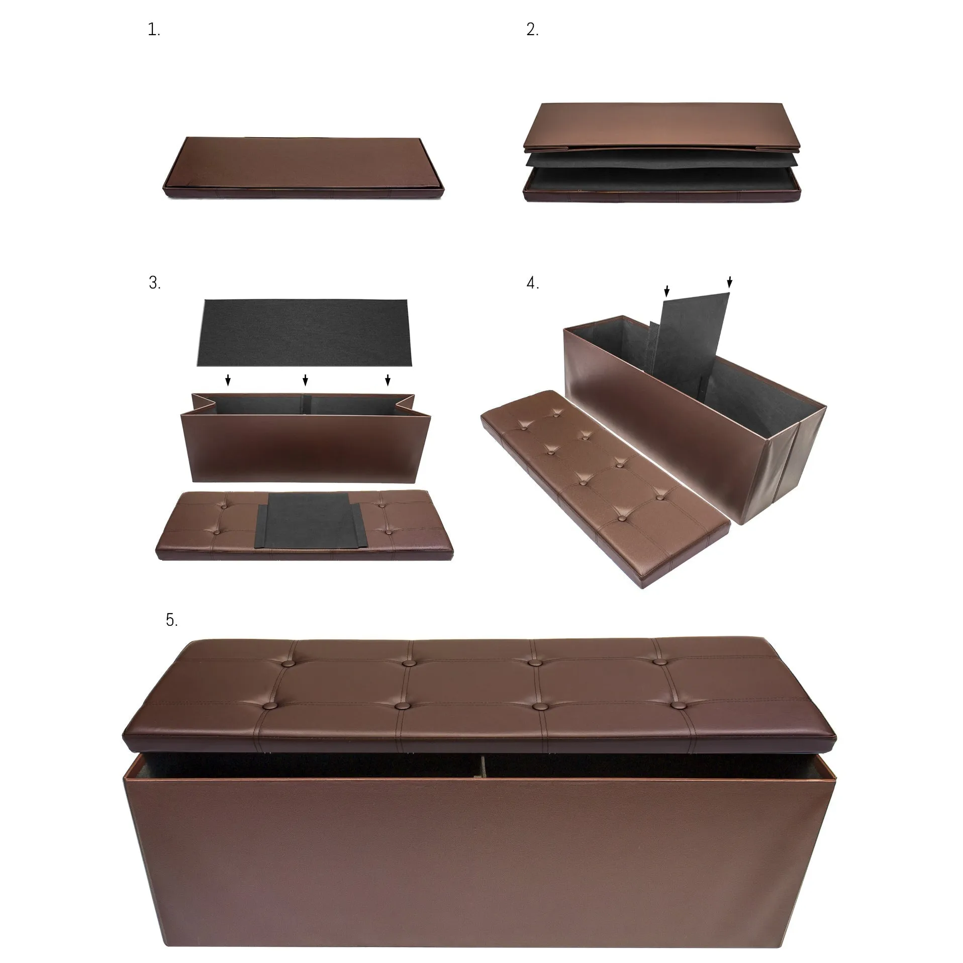 Faux Leather Storage Bench (Large)