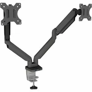 Fellowes Platinum Series High Quality Dual Monitor Arm for 32-Inch Monitors, Full Motion, 360&deg; Rotation, VESA Mount with Grommet or Clamp, USB Ports, Ergonomic, Black