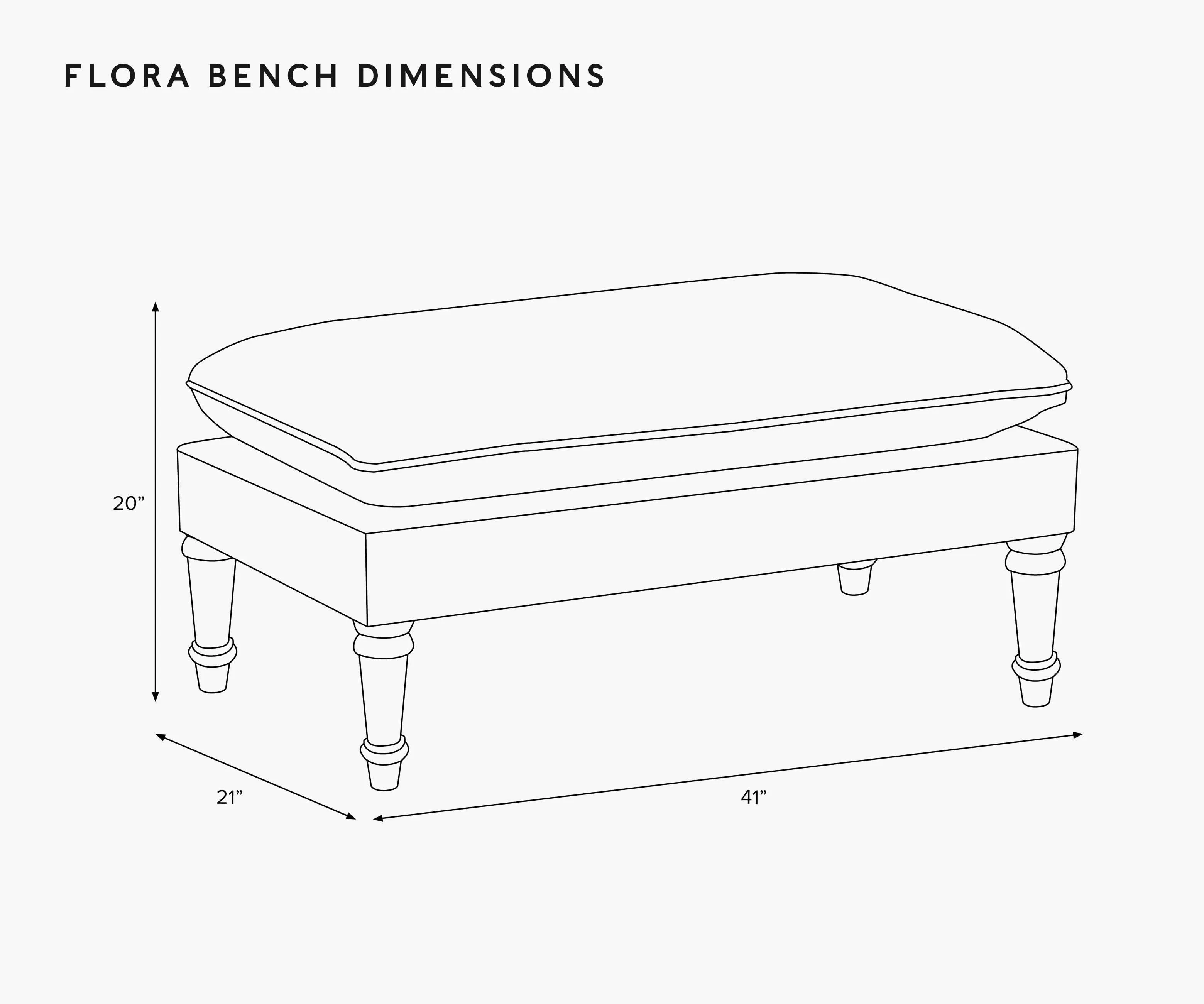 Flora Bench - Emerald Velvet