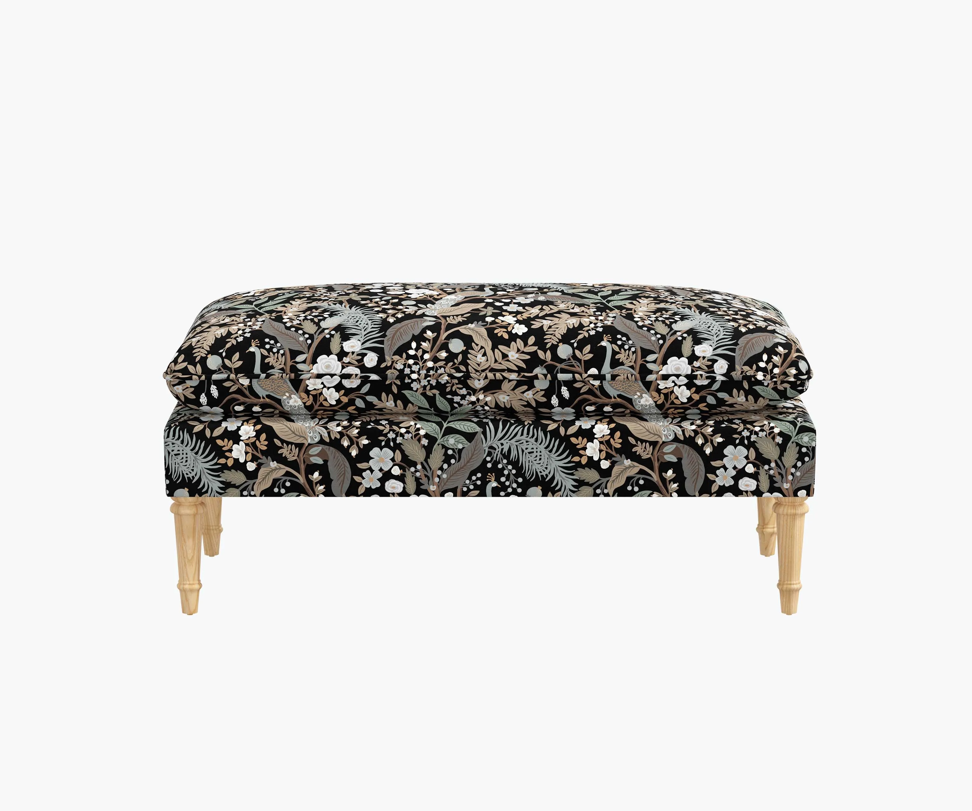 Flora Bench - Peacock Garden Black