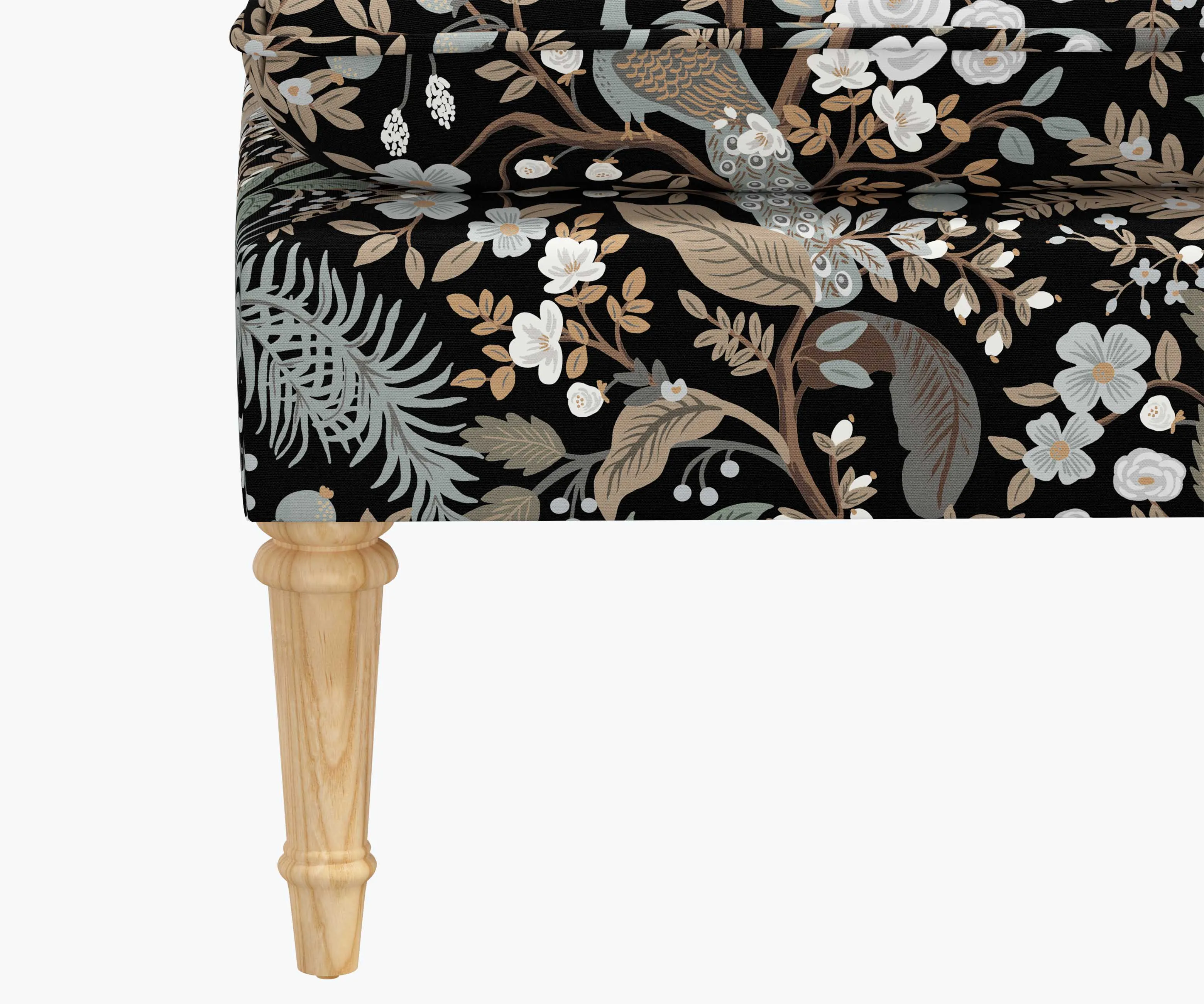 Flora Bench - Peacock Garden Black