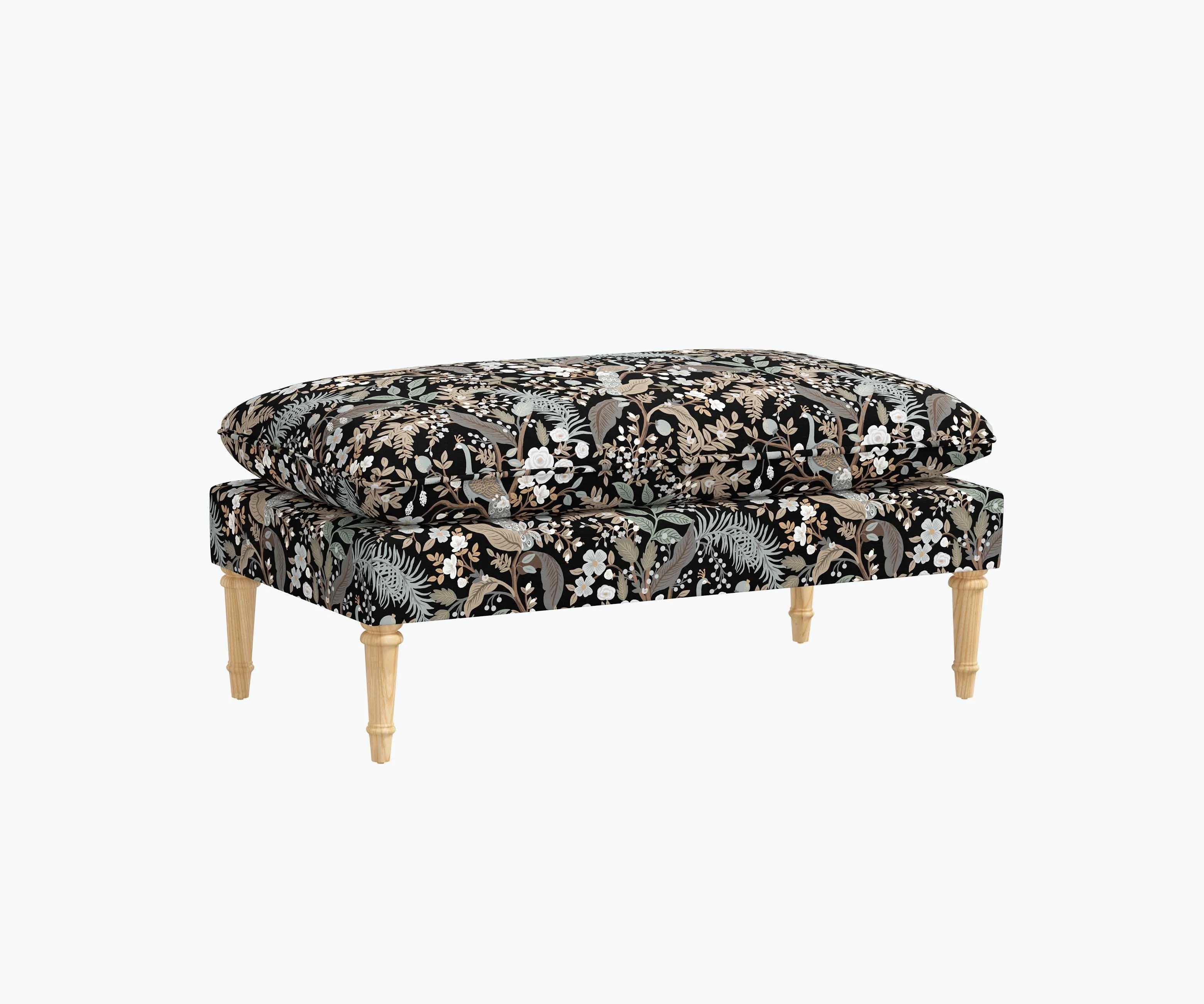 Flora Bench - Peacock Garden Black