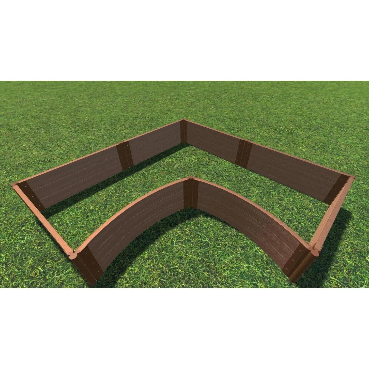 Frame It All | Tool-Free Grand Concourse Interior Curved Corner Raised Garden Bed 8' X 8' X 16.5" - Classic Sienna