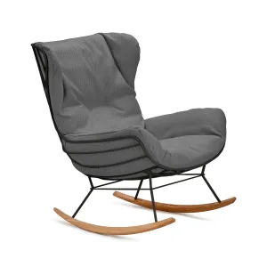 freifrau | leyasol outdoor wingback rocking chair | lopi ash   black frame