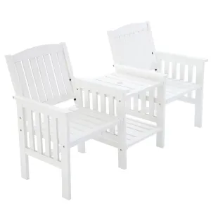 Garden Bench Chair Table Loveseat Wooden Outdoor Furniture Patio Park White