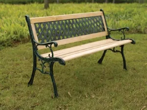 Garden Bench -Cross Back Resin Slat