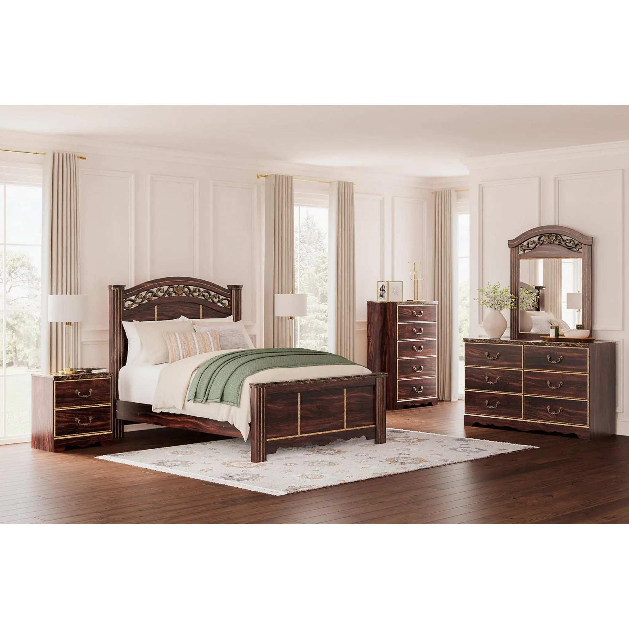 Glosmount Queen Poster Bed