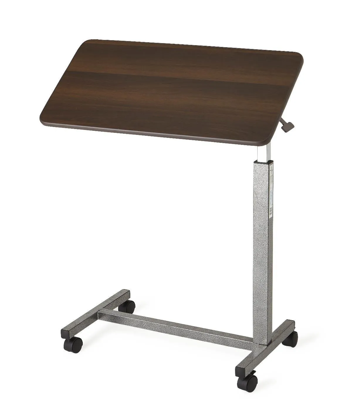 H-Base Overbed Table with 30" x 15" Walnut Tilt Top