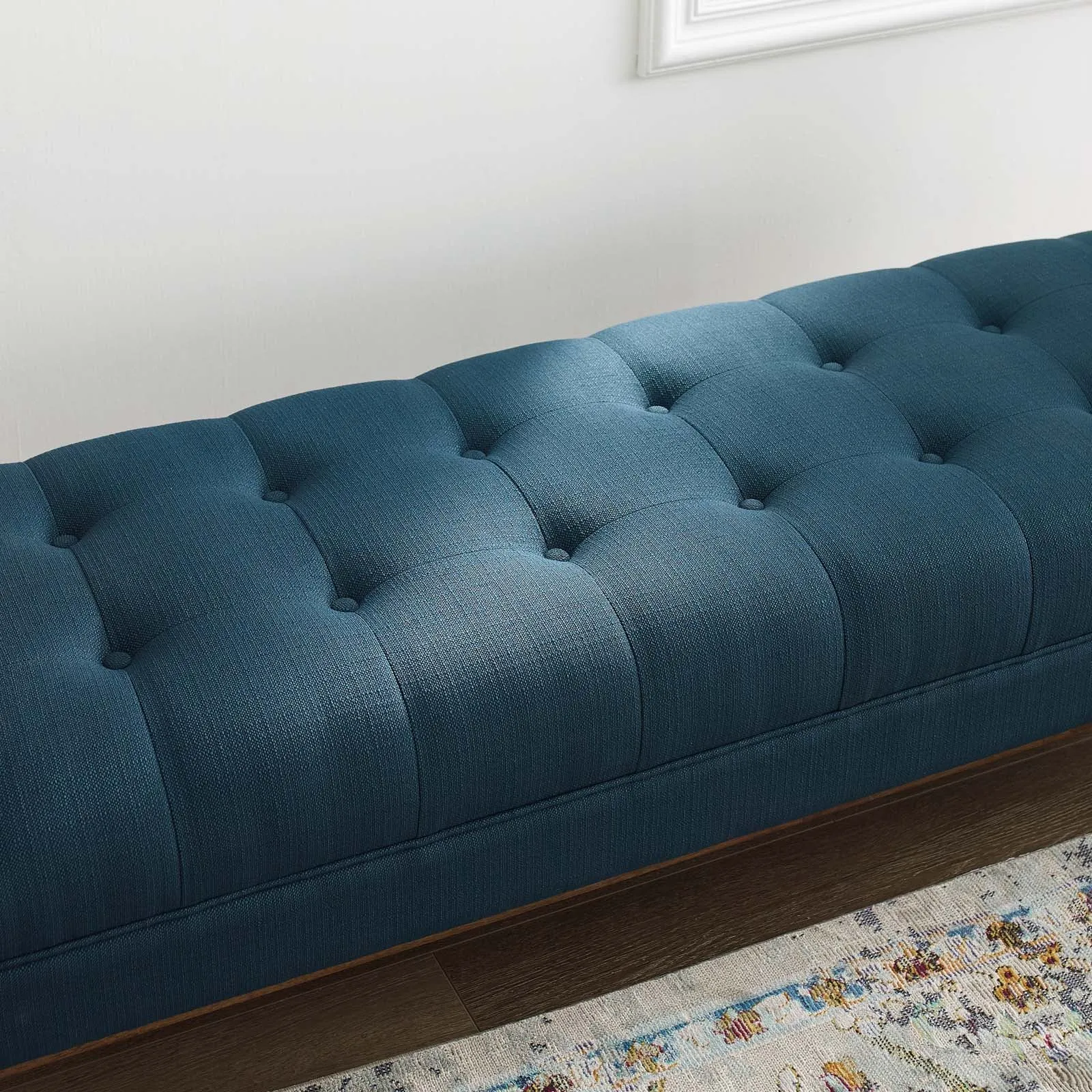 Haven Tufted Button Upholstered Fabric Accent Bench