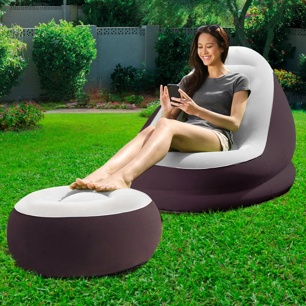 Inflatable Air Chair Seat Couch Lazy Sofa Lounge Blow Up Ottoman