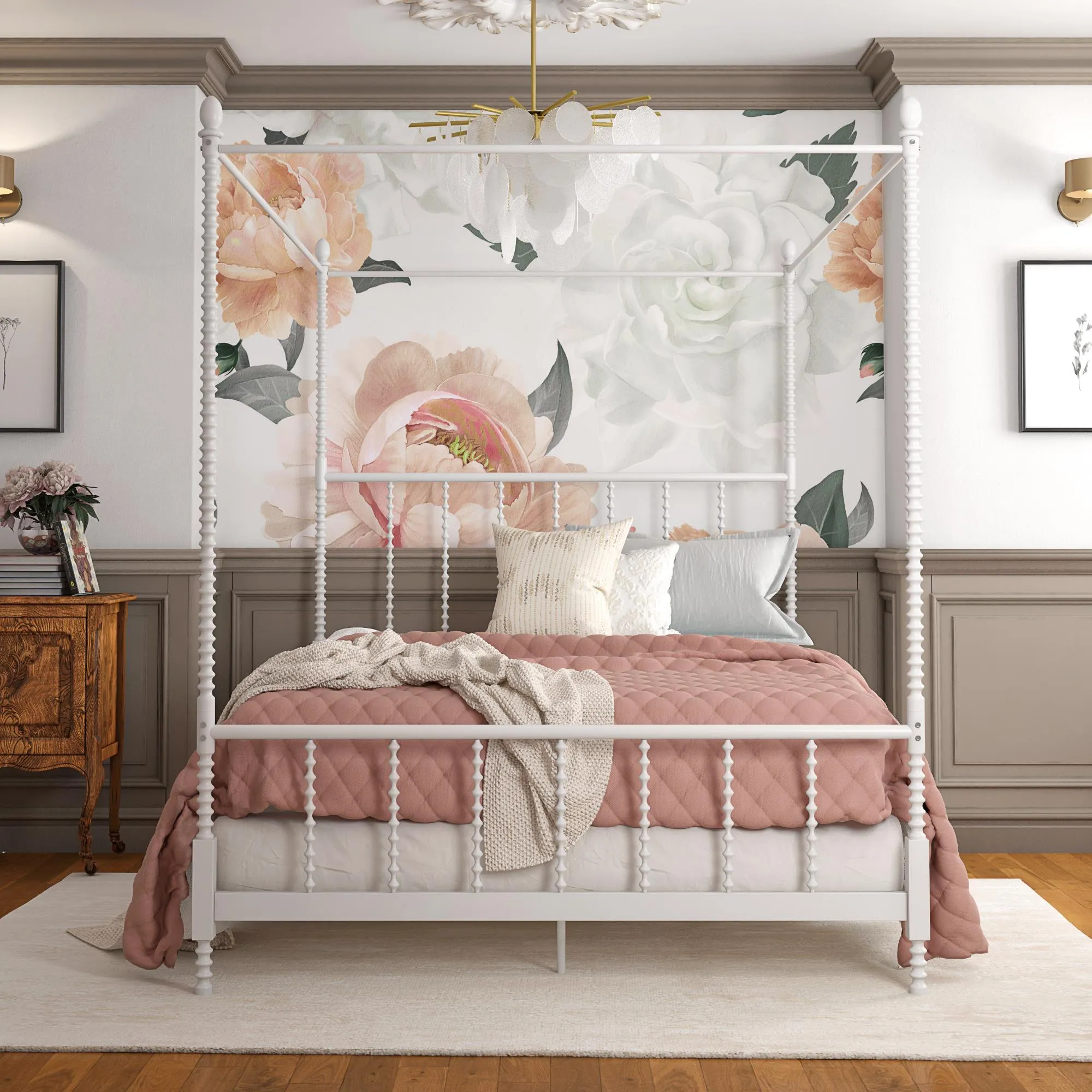 Jenny Lind Metal Canopy Bed Frame