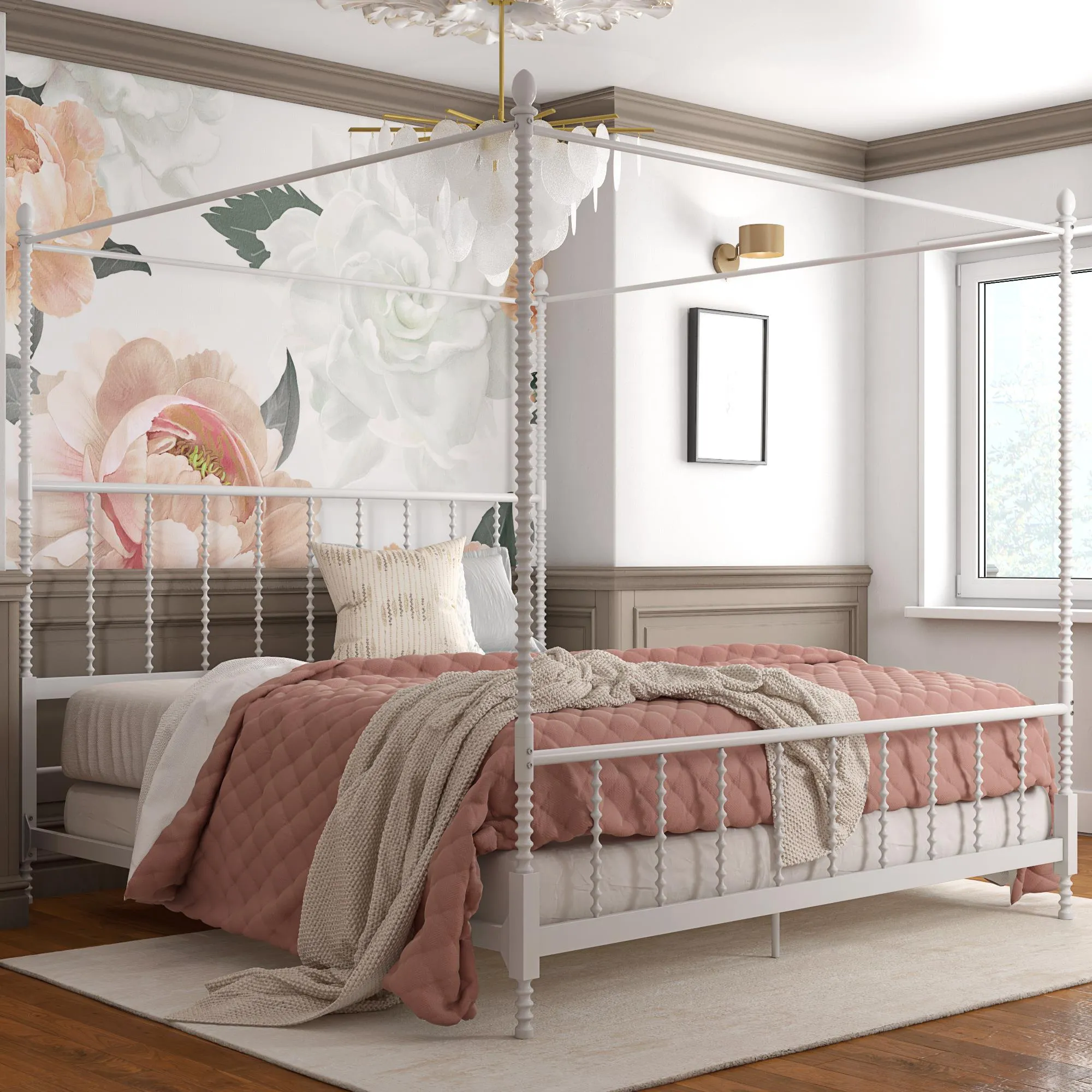 Jenny Lind Metal Canopy Bed Frame