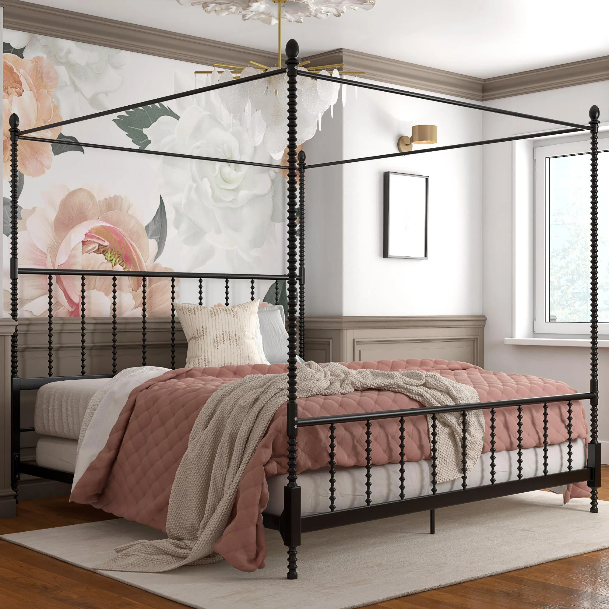 Jenny Lind Metal Canopy Bed Frame