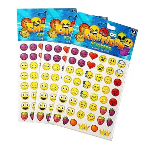 Kicko Emoji Sticker Sheets Assortment - Over 3000 Emoticon Decals - Party Favors, Game