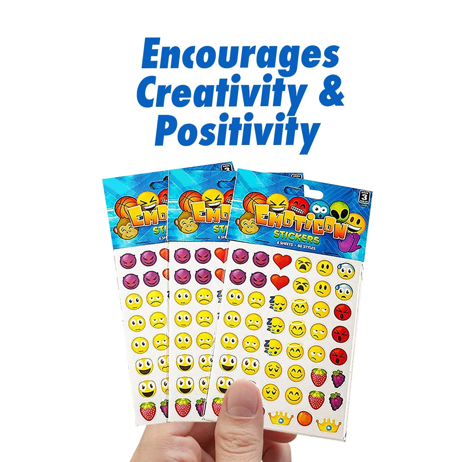 Kicko Emoji Sticker Sheets Assortment - Over 3000 Emoticon Decals - Party Favors, Game