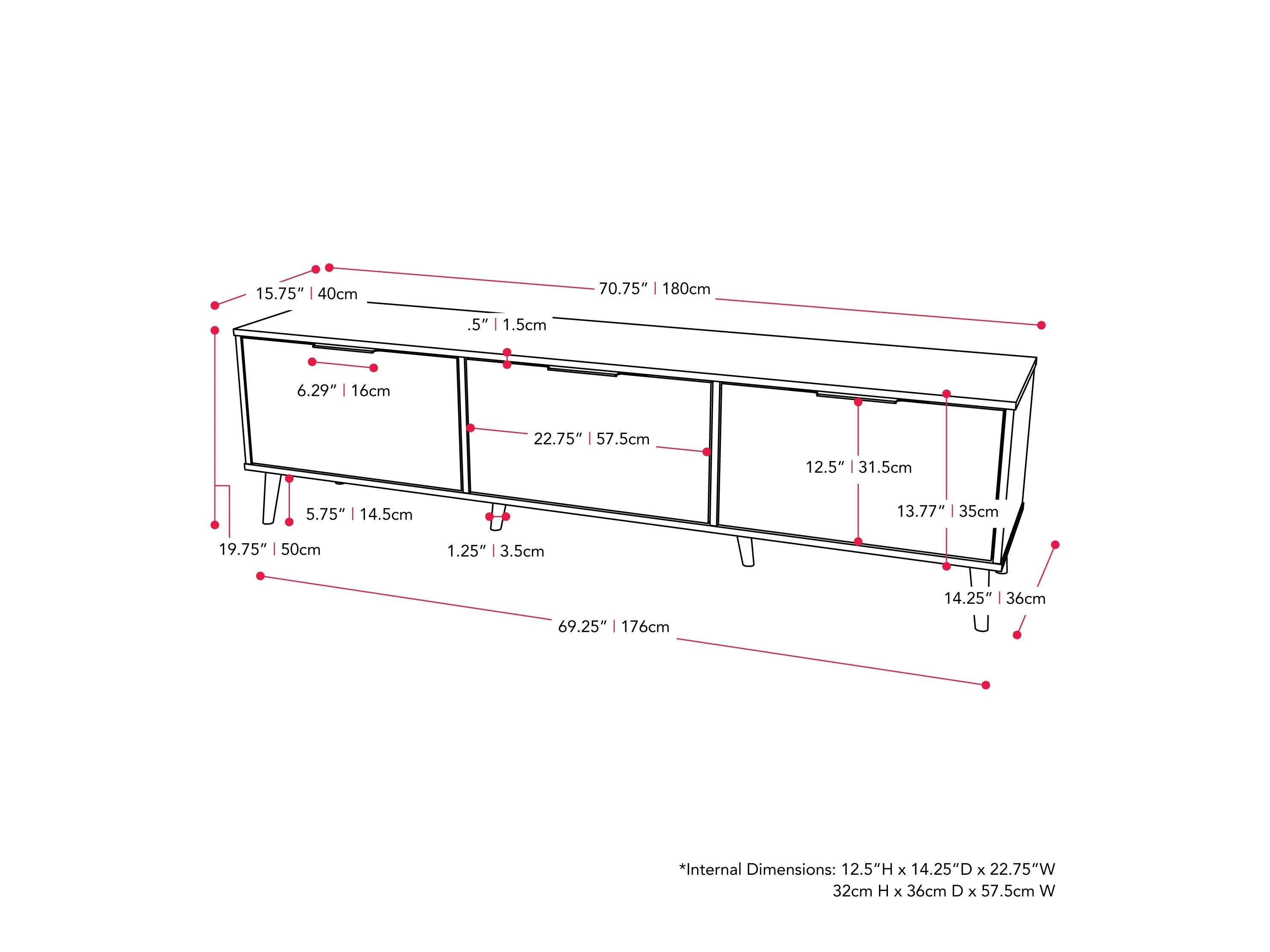 Light Wood TV Bench with Storage, TVs up to 85"