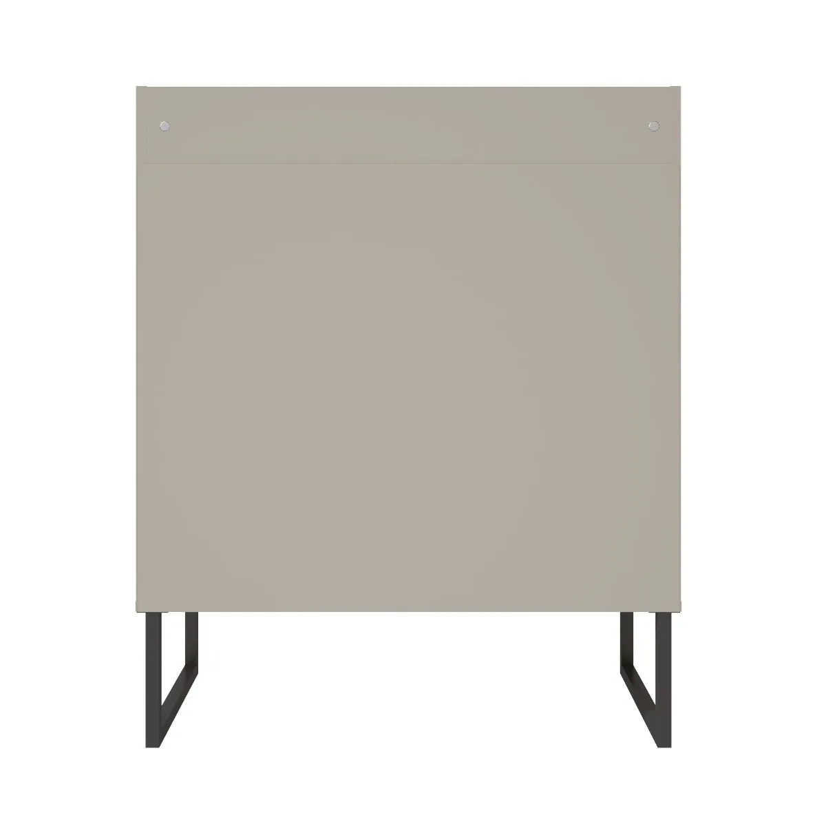 Loft 31.49 Modern Buffet Stand with Safety Display Shelf and Steel Legs in Grey and Wood