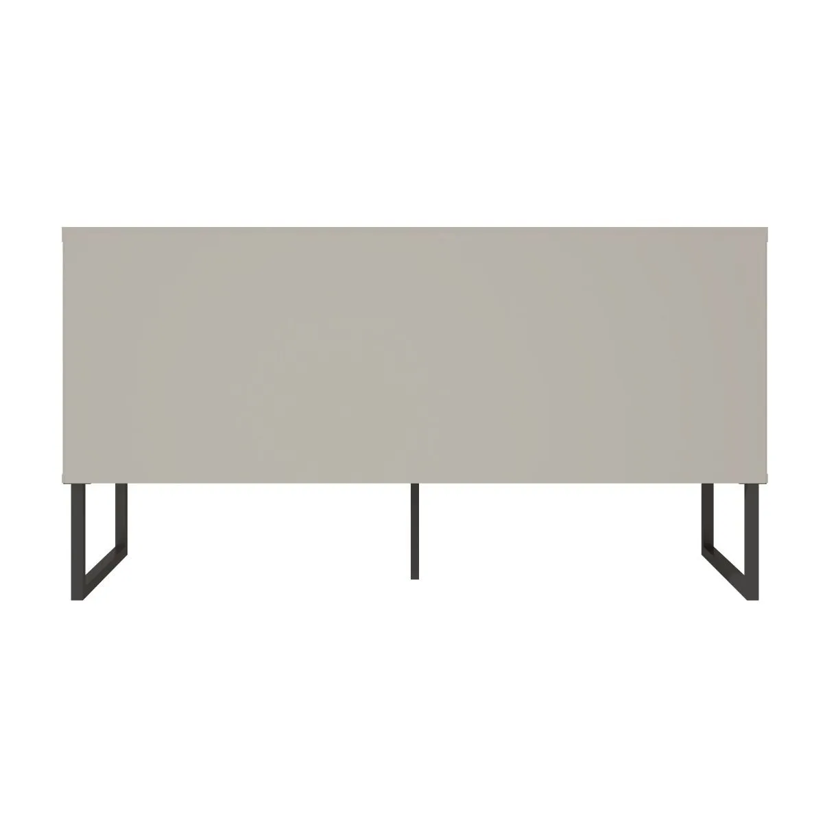 Loft 47.24 Modern TV Stand with Steel Legs in Off White and Wood