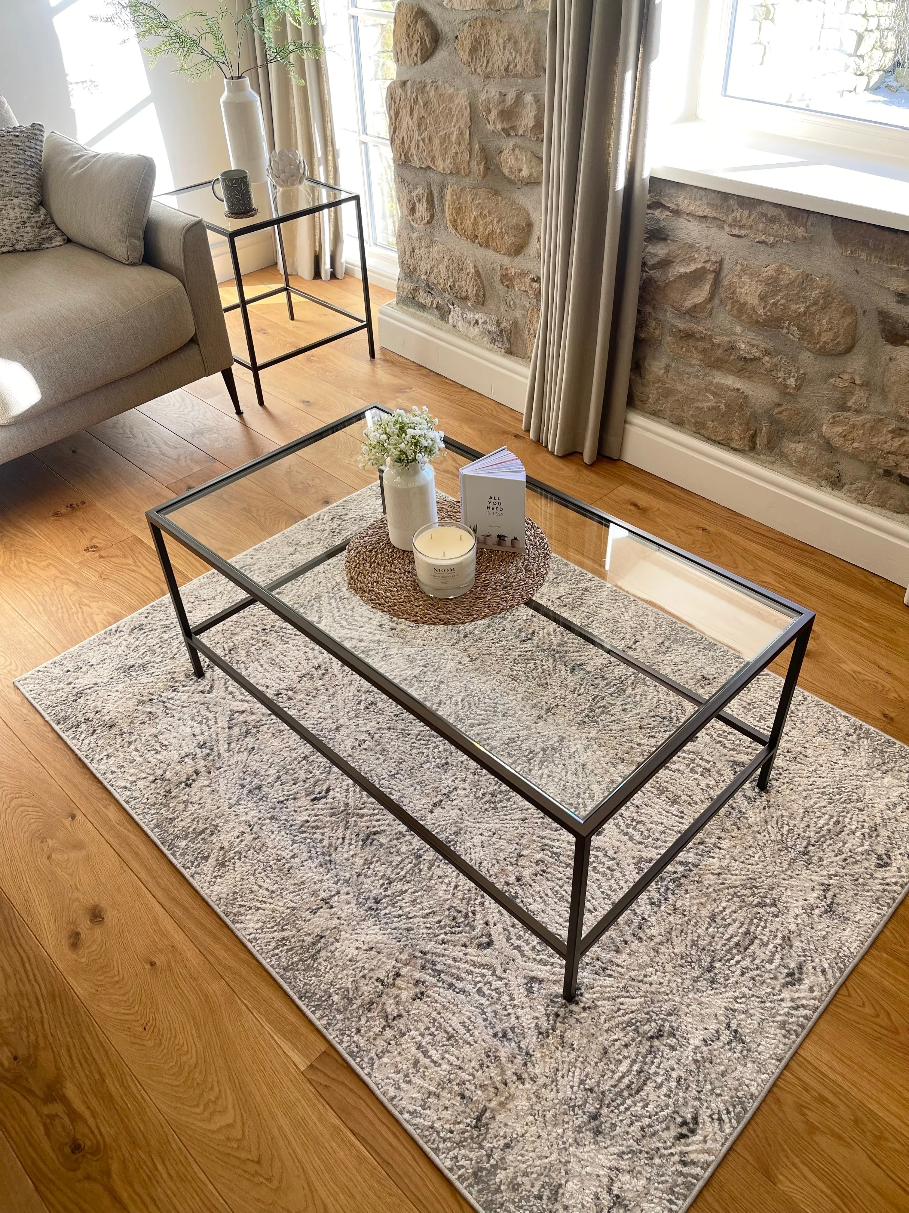 Madison Glass Metal Coffee Table - Dark Bronze