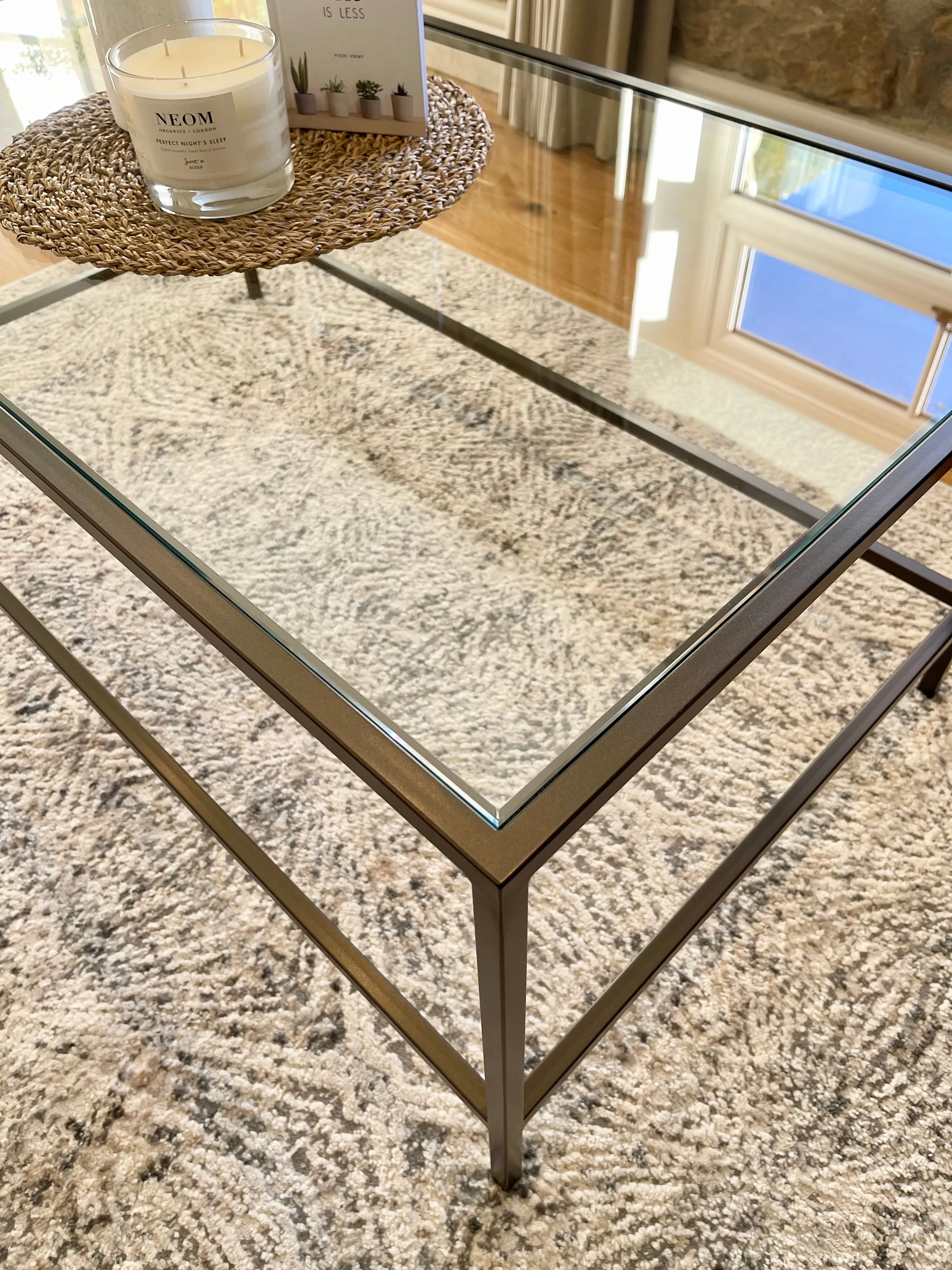 Madison Glass Metal Coffee Table - Dark Bronze