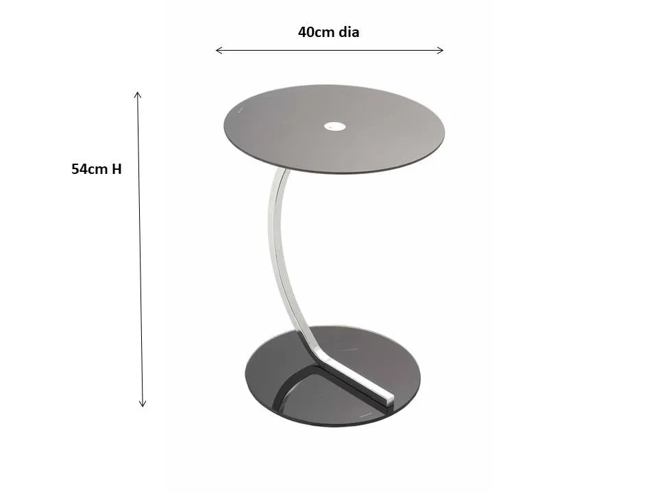 Merlin Black Glass Round Table