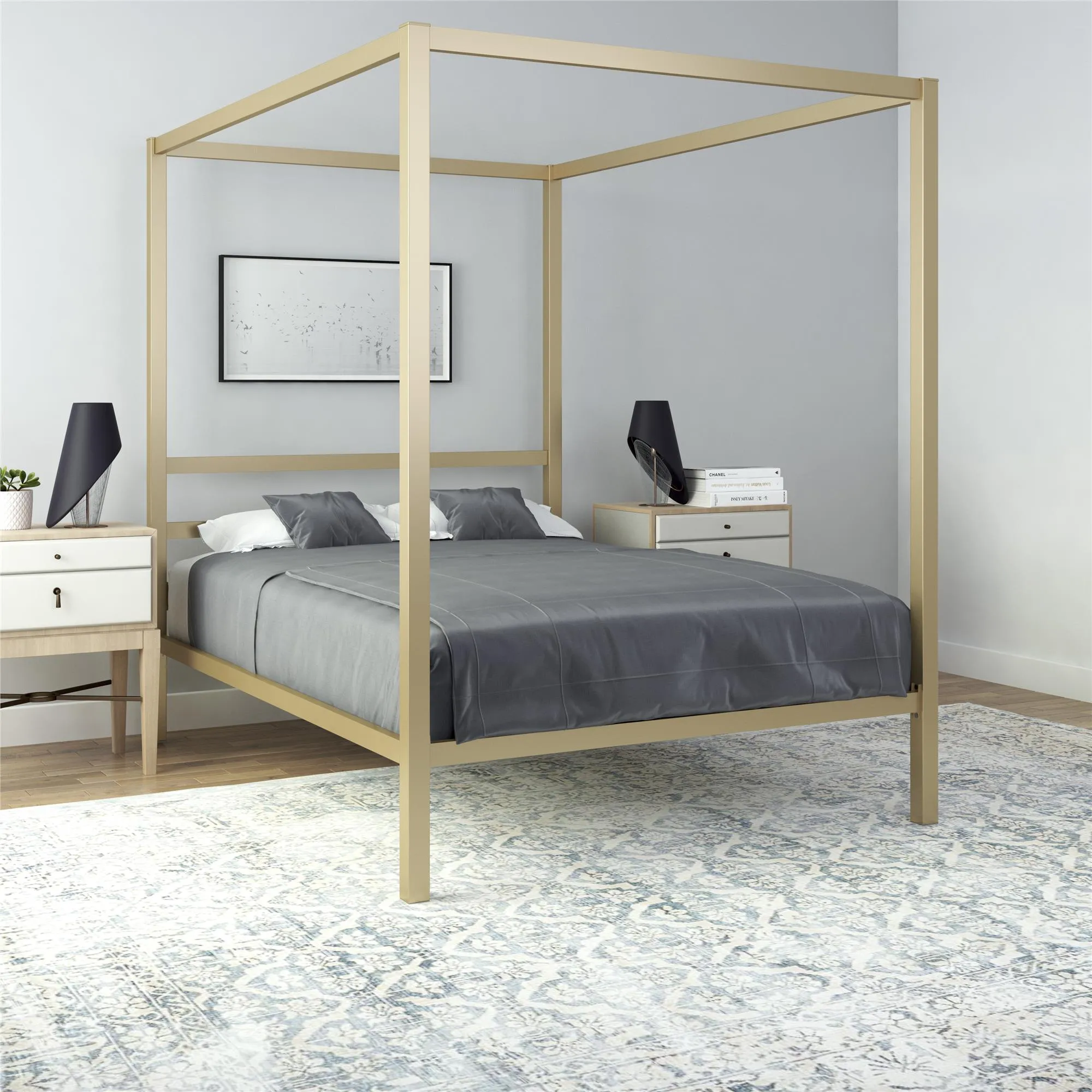 Modern Metal Canopy Bed Frame