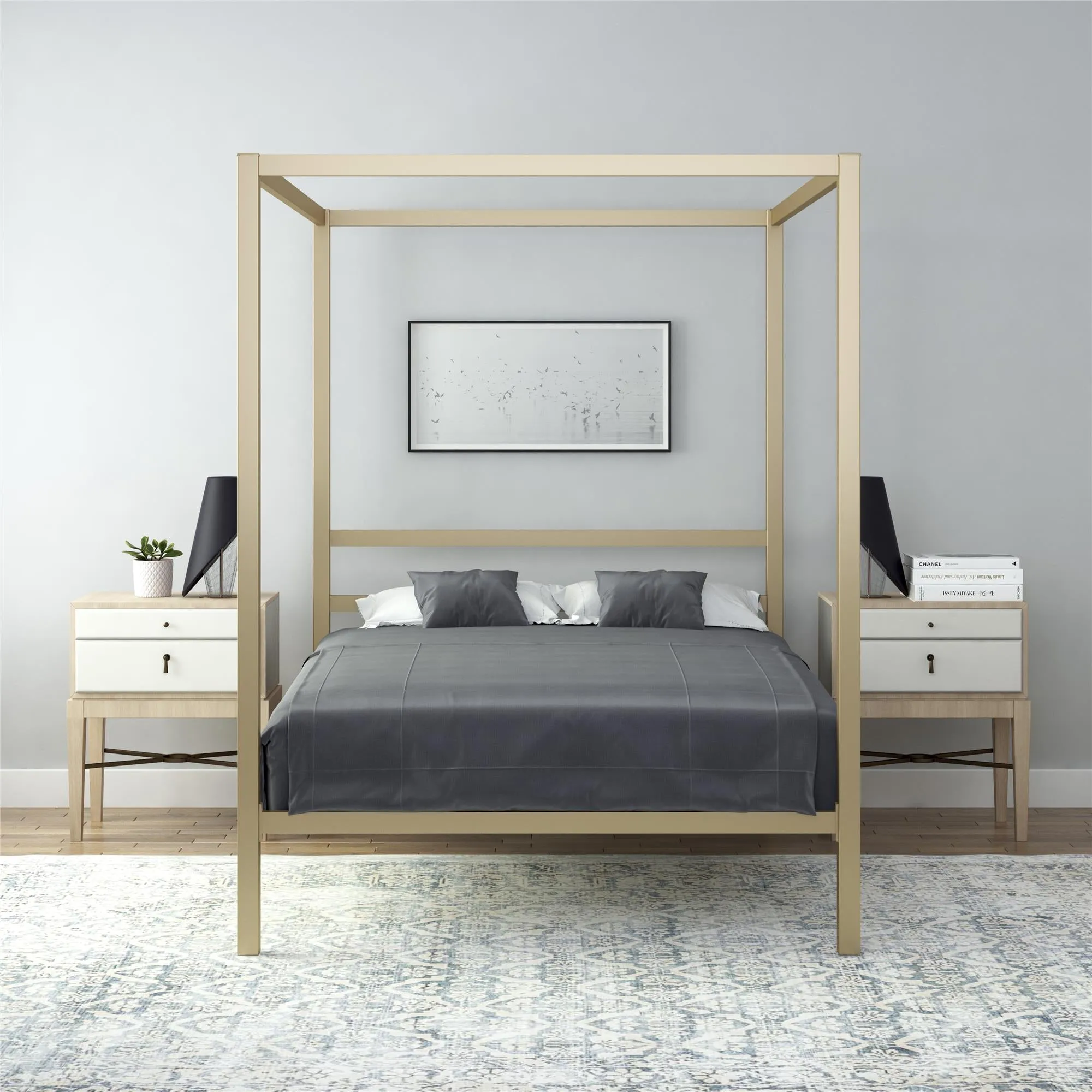 Modern Metal Canopy Bed Frame