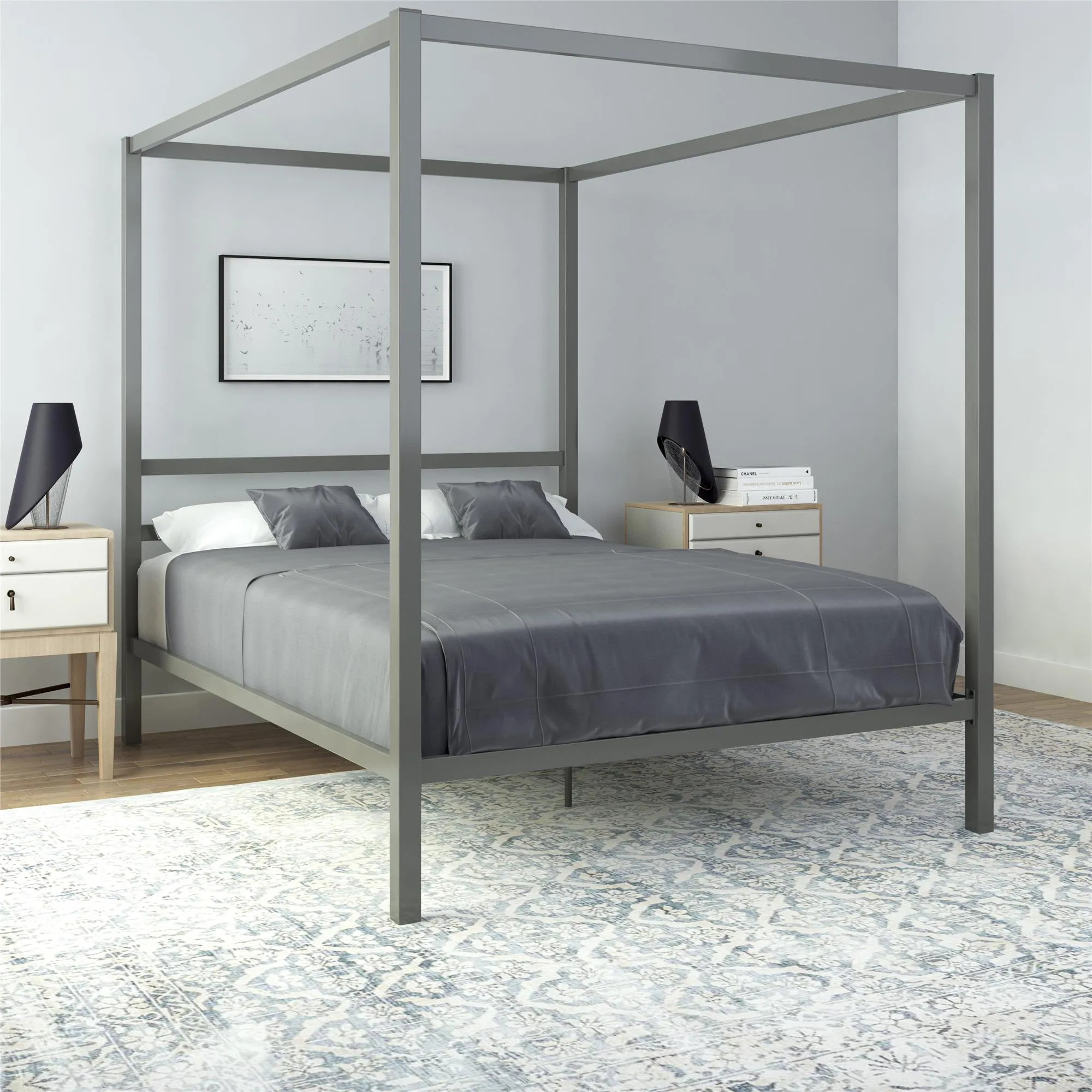 Modern Metal Canopy Bed Frame