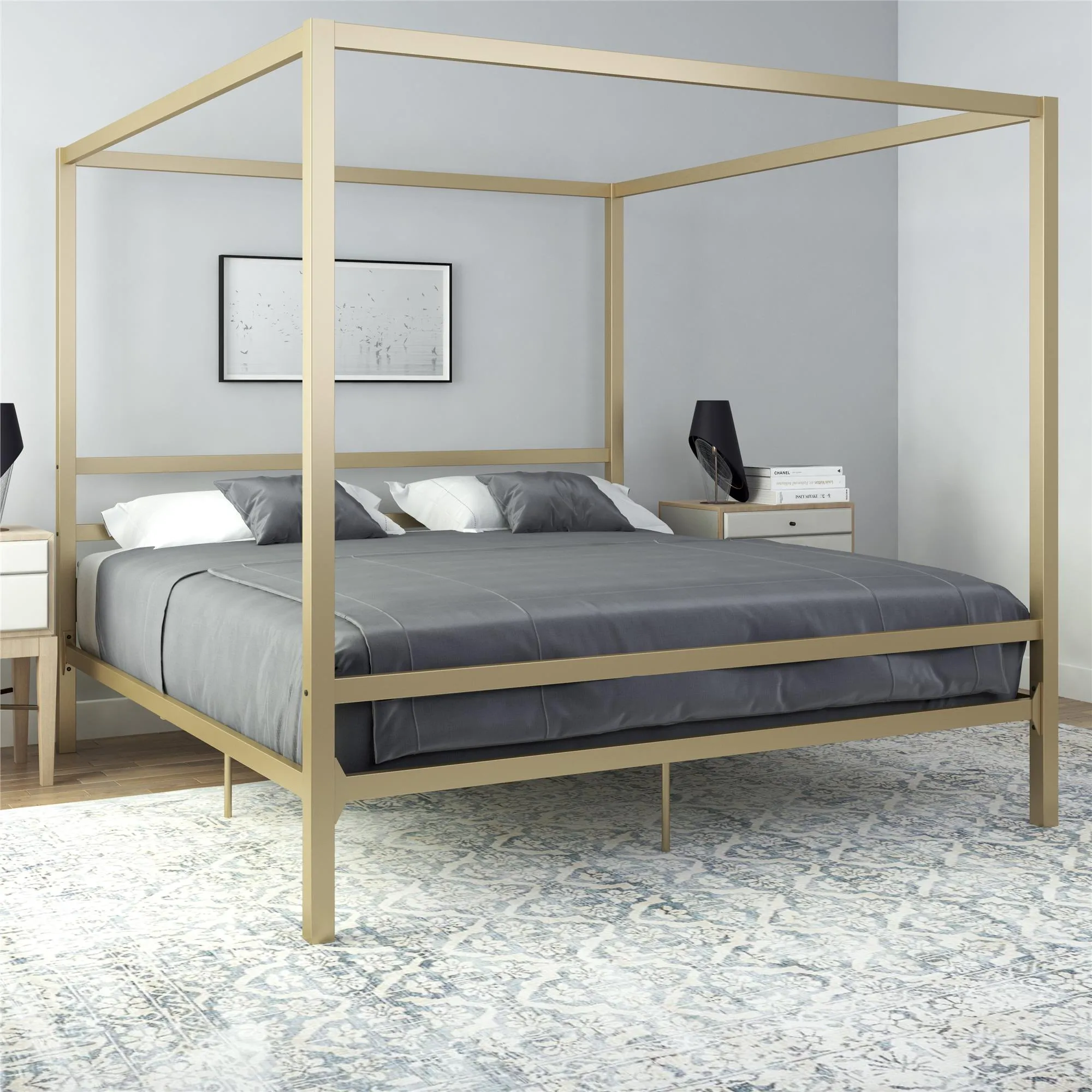 Modern Metal Canopy Bed Frame