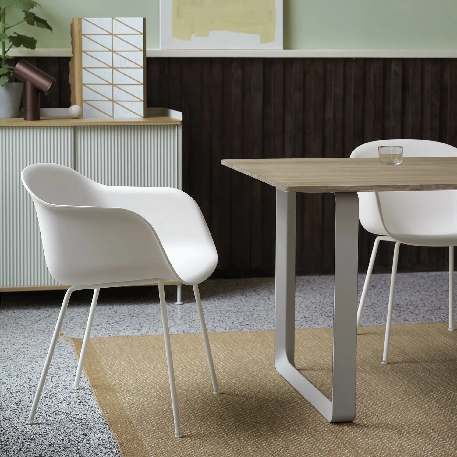 muuto | 70/70 table | solid oak   grey base 225x90cm