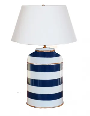 Navy Stripe Tea Caddy Lamp