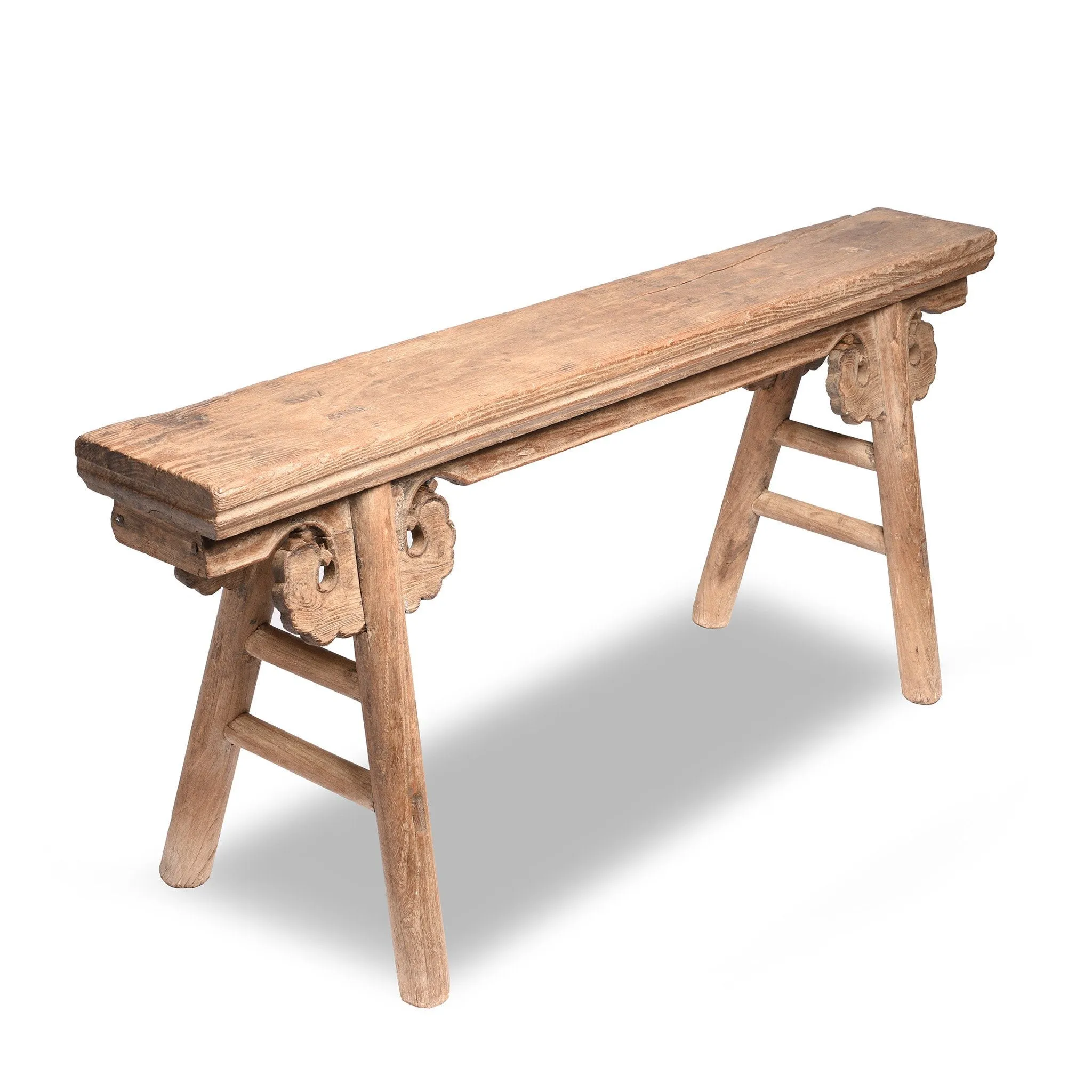 Old Chinese Elm Bench - 19thC