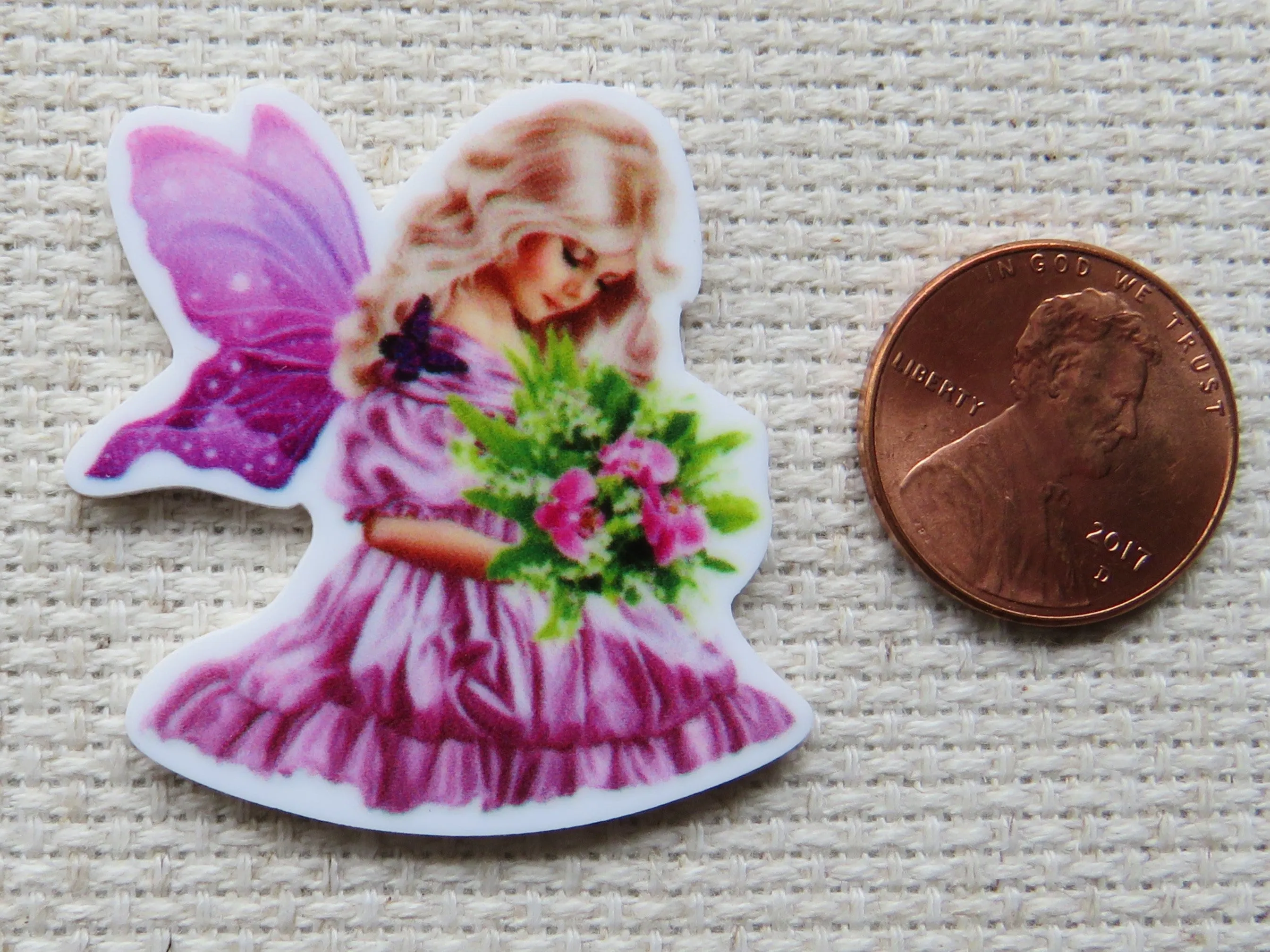 Pink Fairy Needle Minder, Cover Minder, Magnet