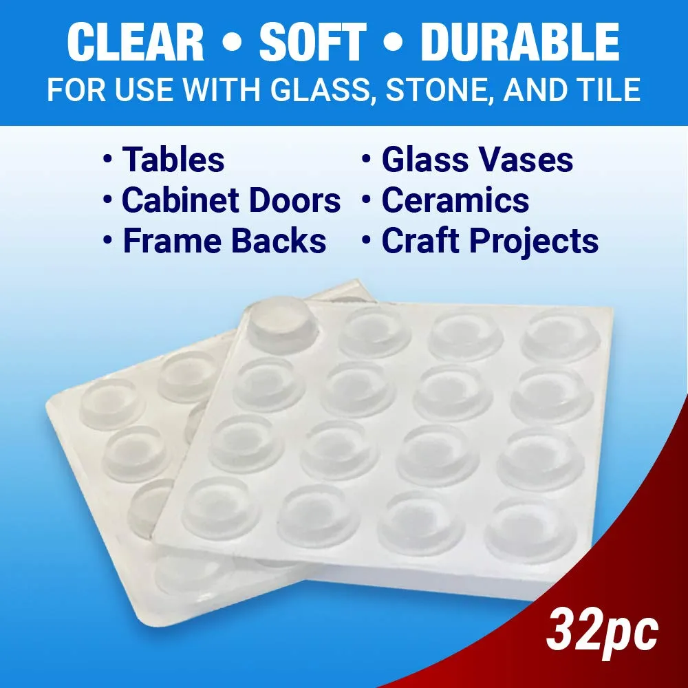 Premium Rubber Bumpers for Glass Stone Tile & Drawers | Self Stick Table Protector