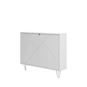 relaxed Slim 39 in. Accent Cabinet with 2 Doors, White