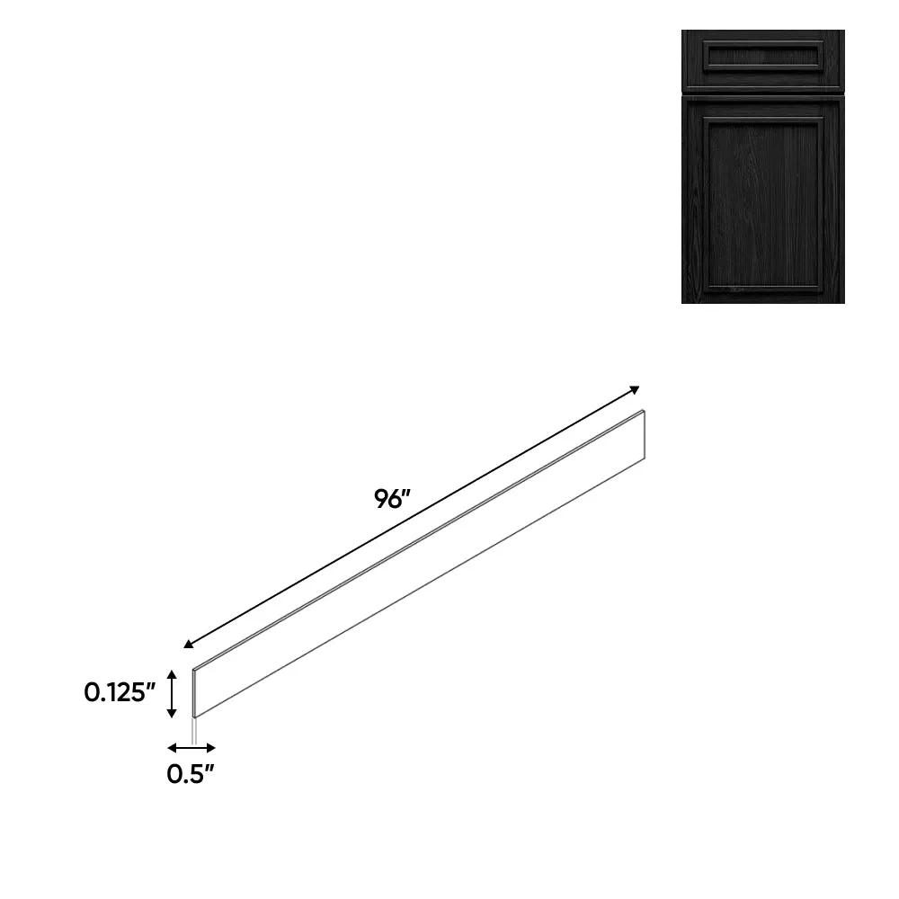 RTA - Elegant Shaker Black - Plywood Toe Kick - 96"L x 0.12"T