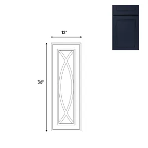 RTA - Elegant Shaker Navy - 12"W x 36"H -Wall Decoration Glass Door