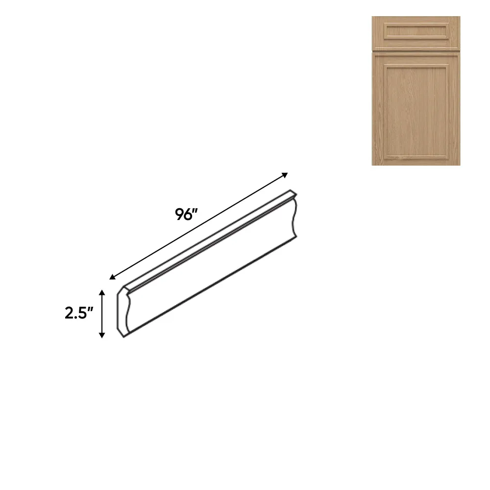 RTA - Elegant Shaker Oak - 2.5"W x 96"L - Wood Crown Molding