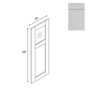 RTA - Elegant Shaker White - 21"W x 42"H -Wall Glass Door - Right