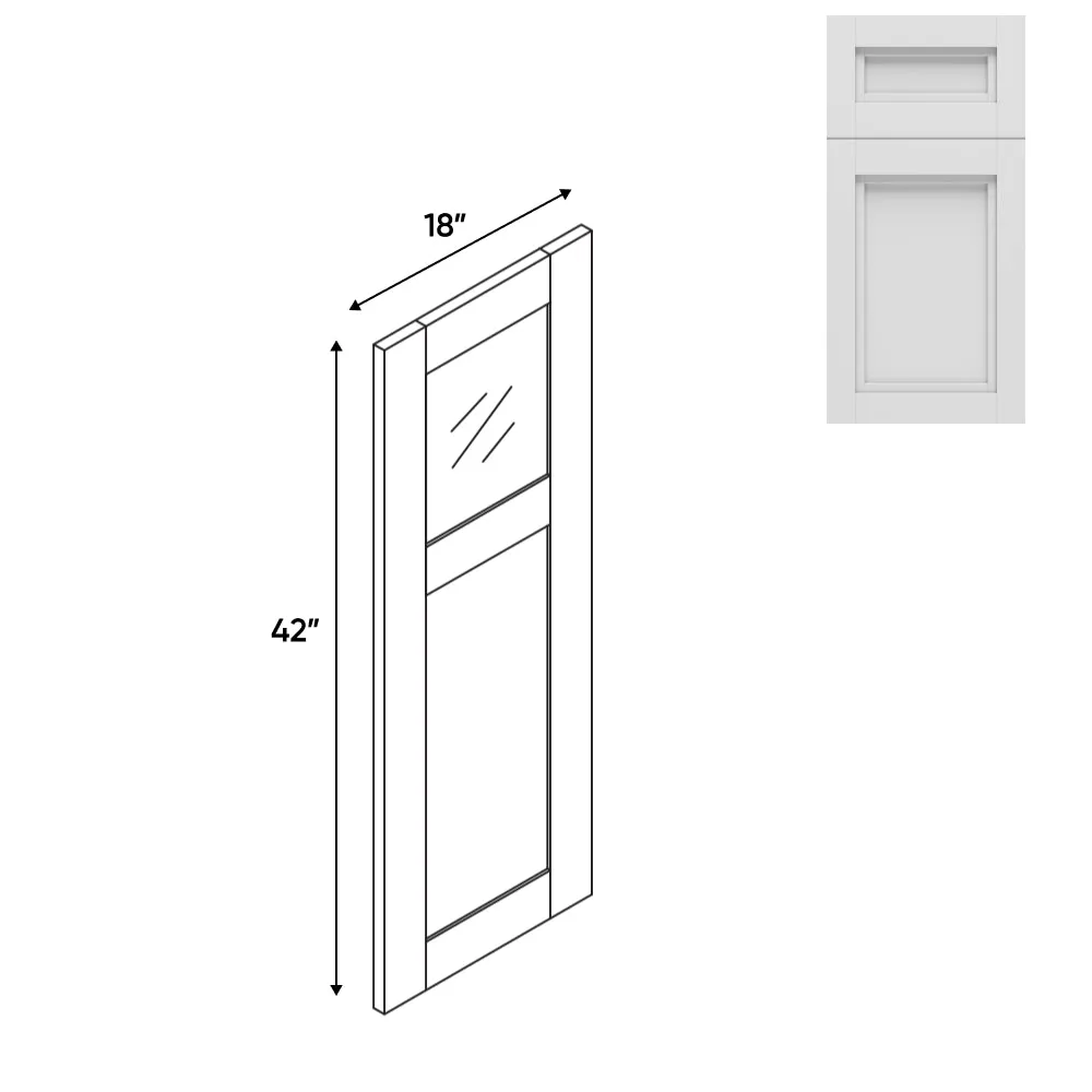 RTA - Havana Blanco - Wall Glass Door - Left - 18"W x 42"H - HAB-WGD1842L