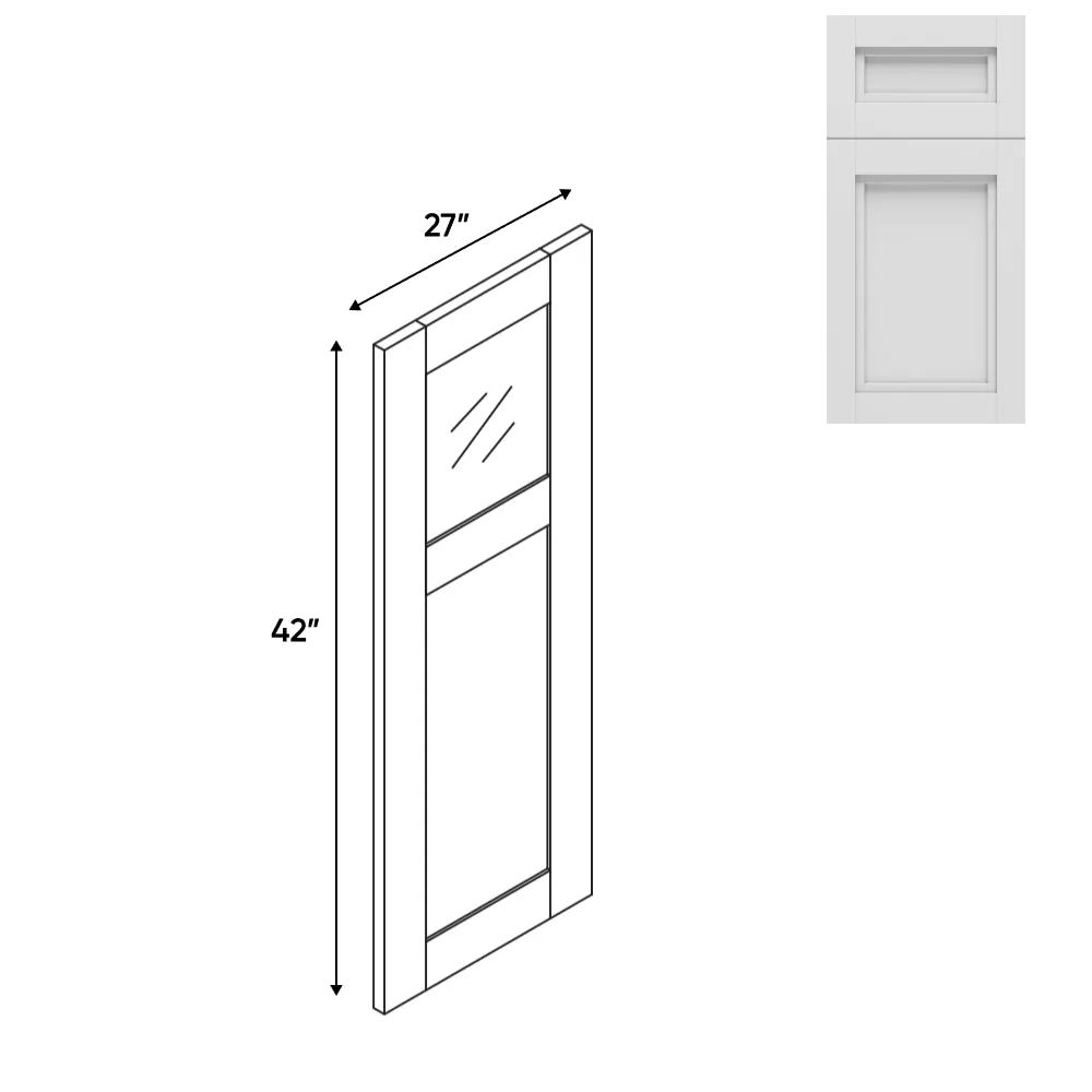 RTA - Havana Blanco - Wall Glass Door - Left - 27"W x 42"H - HAB-WGD2742