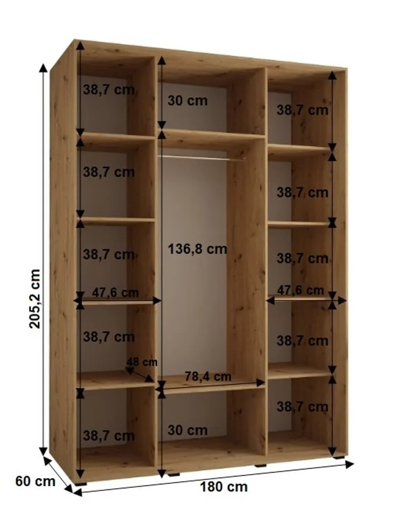 Sapporo II Sliding Door Wardrobe 180cm