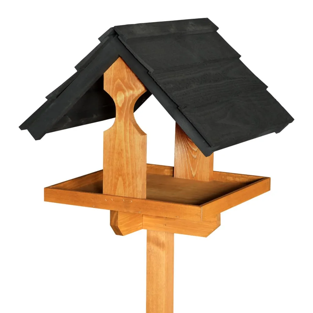 Sarre Black Wild Bird Feeding Table | Stylish Black Roof