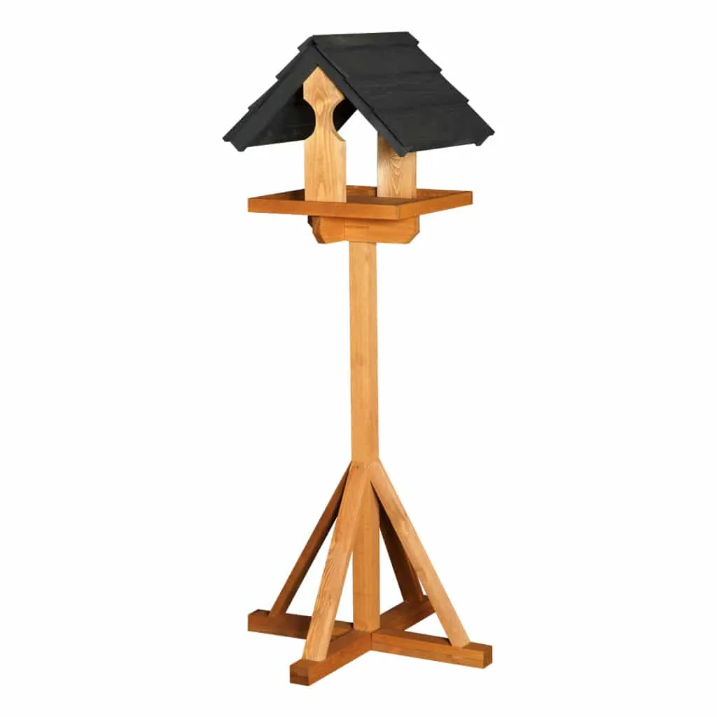 Sarre Black Wild Bird Feeding Table | Stylish Black Roof