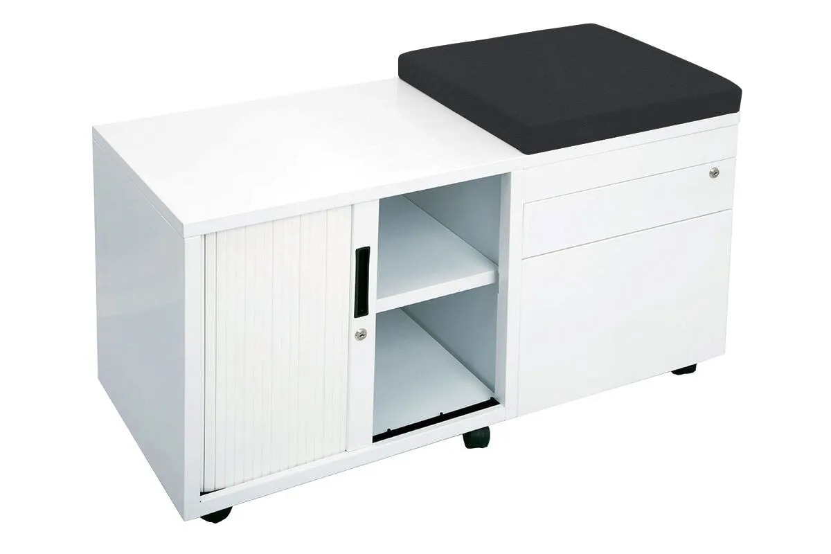 Sonic Mobile Caddy LHS with Tambour & Filing Drawers