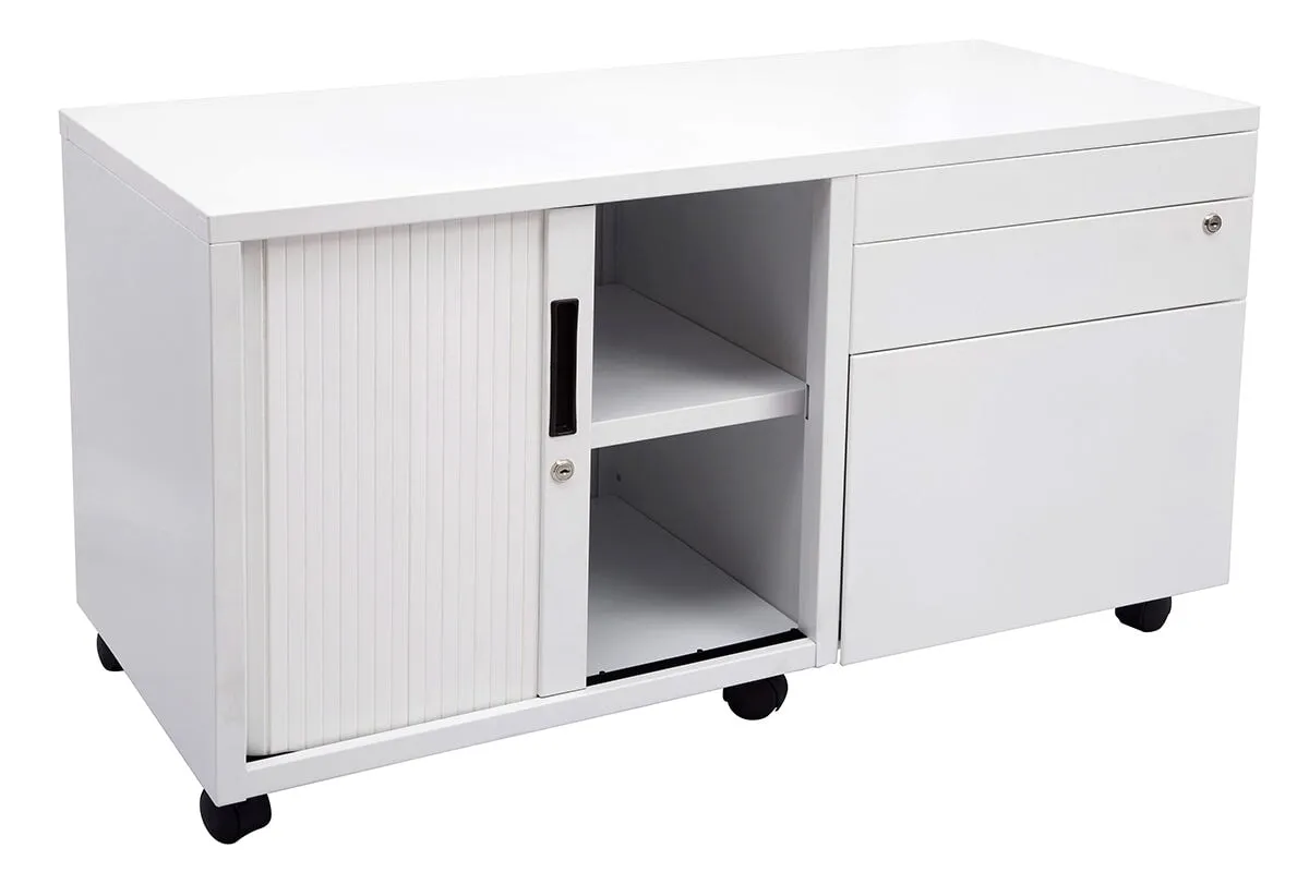 Sonic Mobile Caddy LHS with Tambour & Filing Drawers