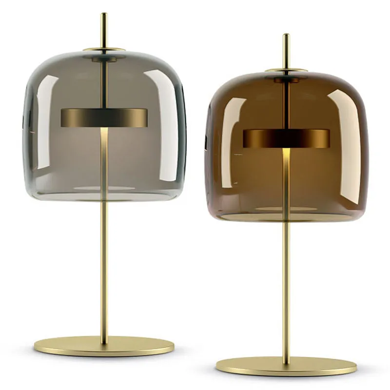 Stellar Modern Glass and Gold Table Lamp